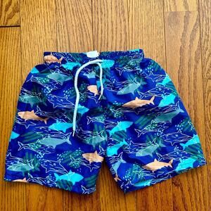 Harley Davidson Shark Print Swim Blue Trunk Shorts Toddler Boy's Size 5T